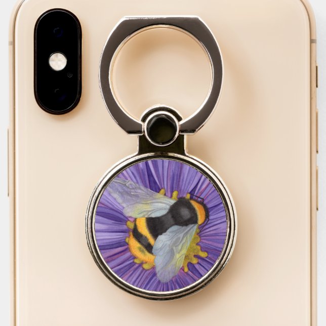 Phone Case Grip Ring Holder Stand Honey Bee (Close Up)