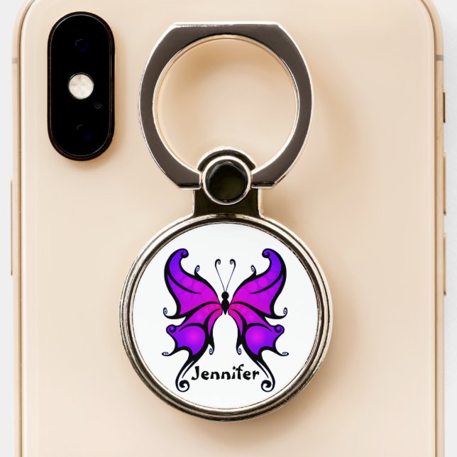 Phone Case Grip Ring Holder Stand Pretty Butterfly (Close Up)