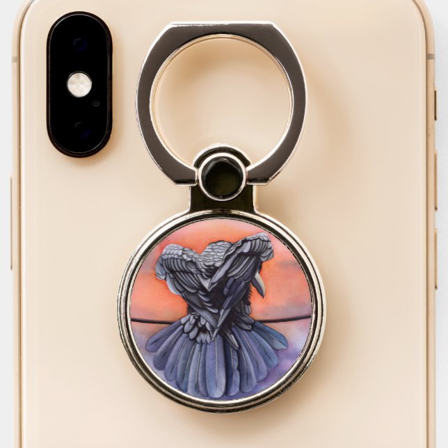 Phone Case Grip Ring Holder Stand Raven Crow (Close Up)