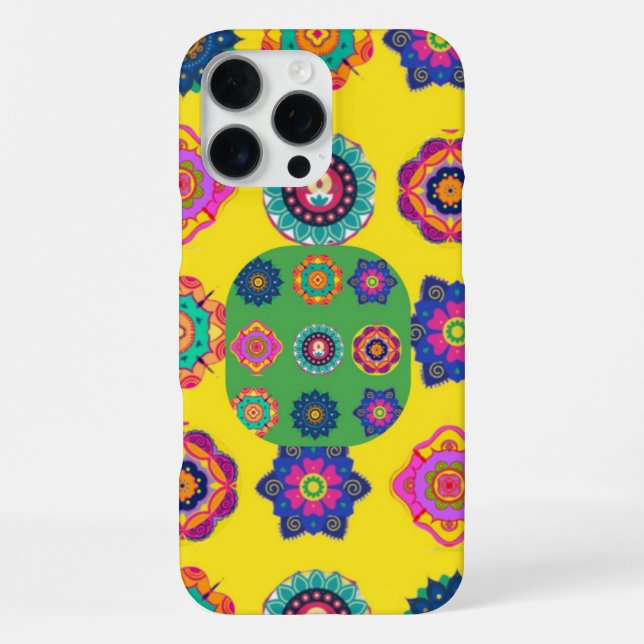Phone Case historical motifs yellow color (Back)