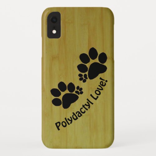 Phone Case _ Paw Prints on Bamboo Floor