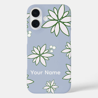 phone case periwinkle with white flowers 