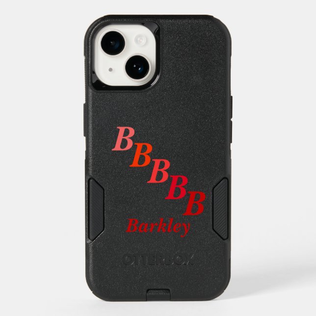 Phone Case - Red Stepped Letters and Name (Back)