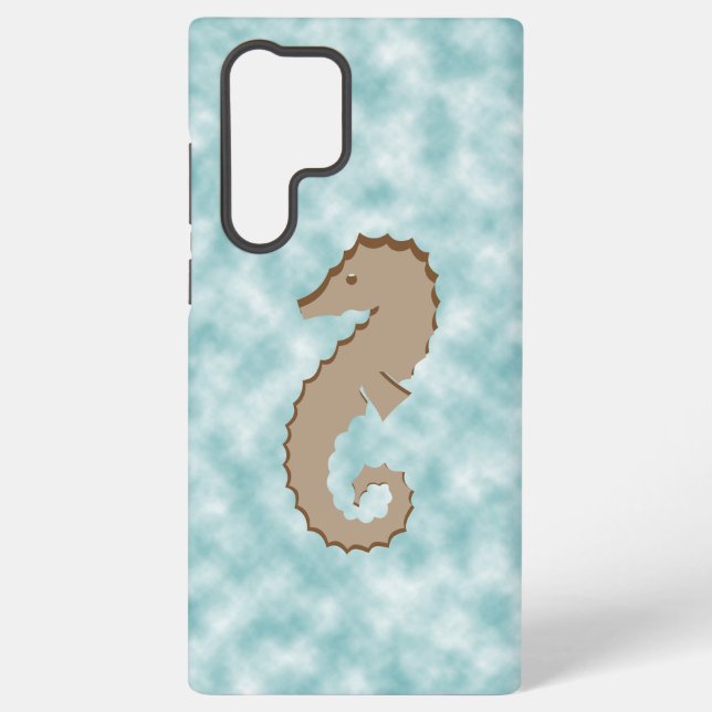 Phone Case - Stylized Seahorse in Water (Back)