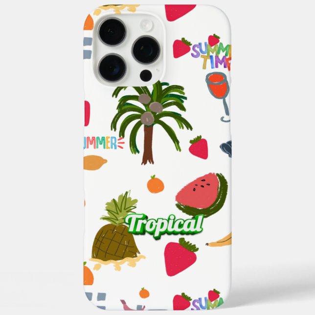 phone case -tropical  summer -bright,fun &  fruity (Back)