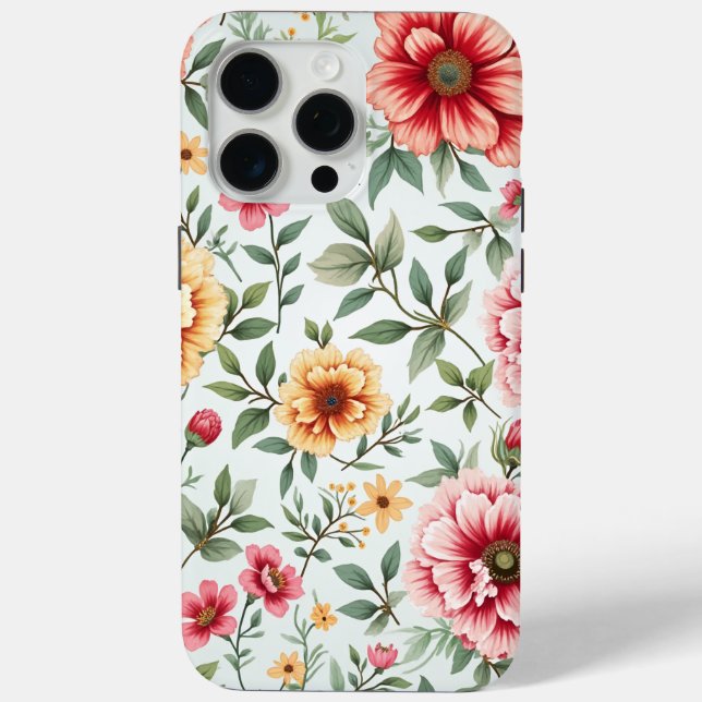 phone case with beautiful flowers iPhone 15 Pro Ma (Back)