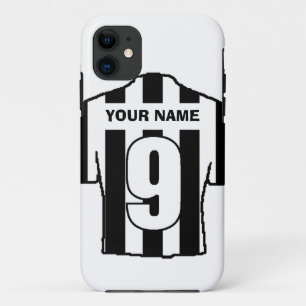Phone Case with Club Colours! Black & White Shirt