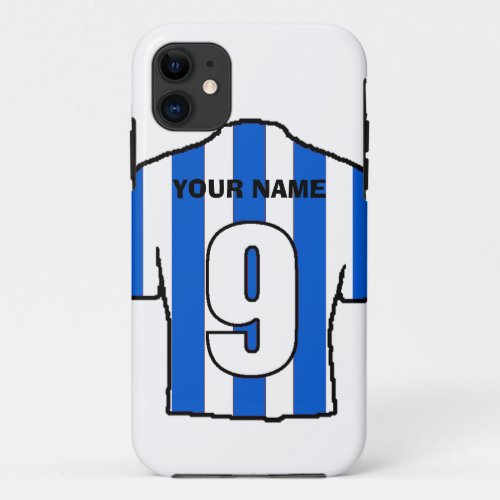 Phone Case with Club Colours Blue  White Shirt