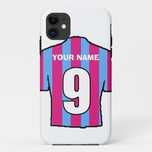 Phone Case with Club Colours Claret  Blue Shirt