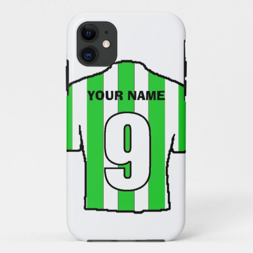 Phone Case with Club Colours Green  White Shirt