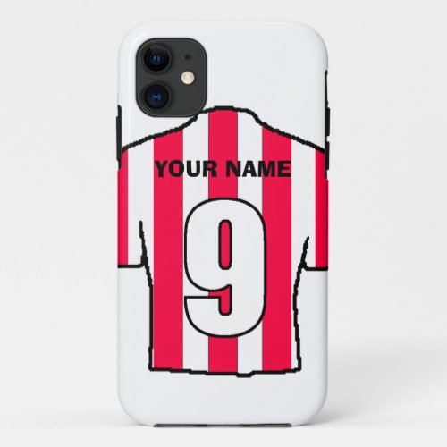 Phone Case with Club Colours Red  White Shirt