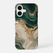 Phone Case with green marble pattern design
