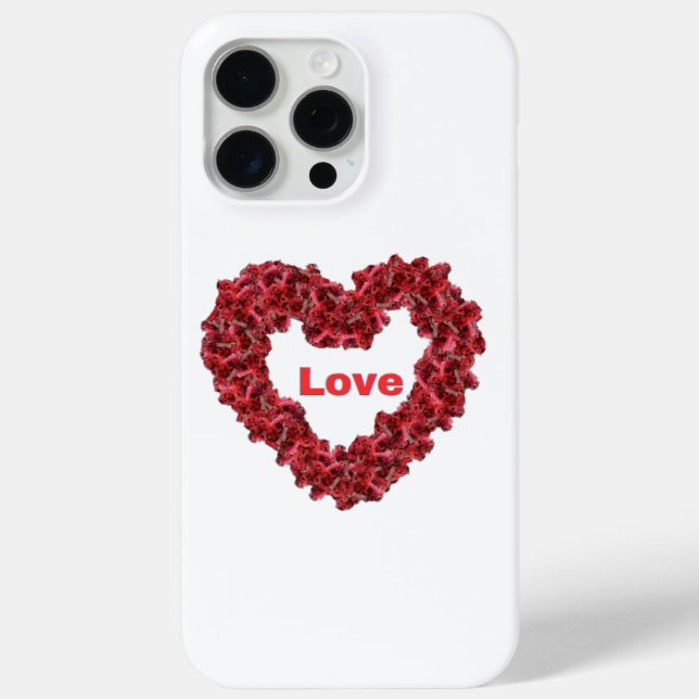 Phone Case with Red Heart and Love  (Back)
