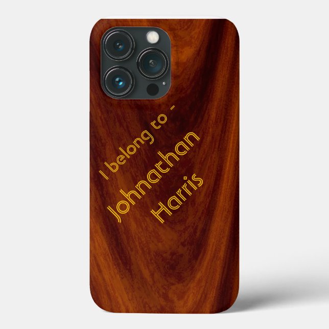 Phone case - Wood Grain with Name (Back)