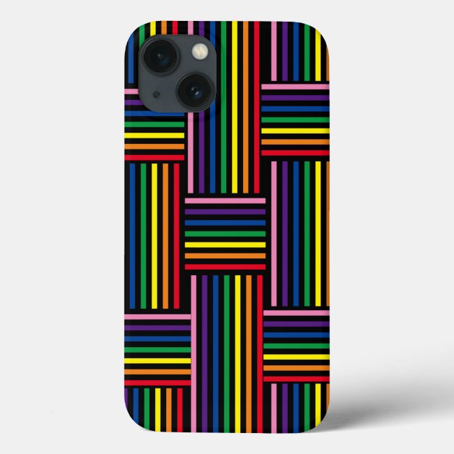 Phone Case - Woven Rainbow Colored Ribbons