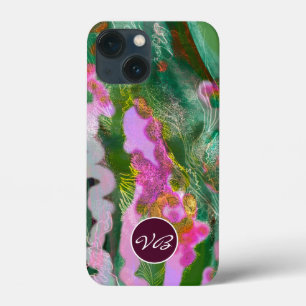 Phone cases Psychedelic lilac green monogram