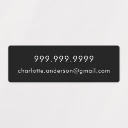 Phone email black white script labels | Zazzle