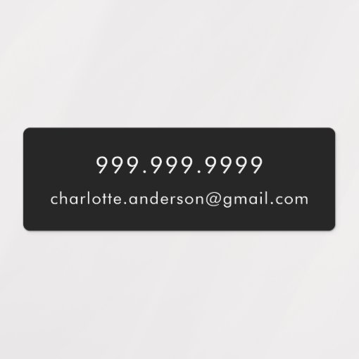 Phone email black white script labels | Zazzle