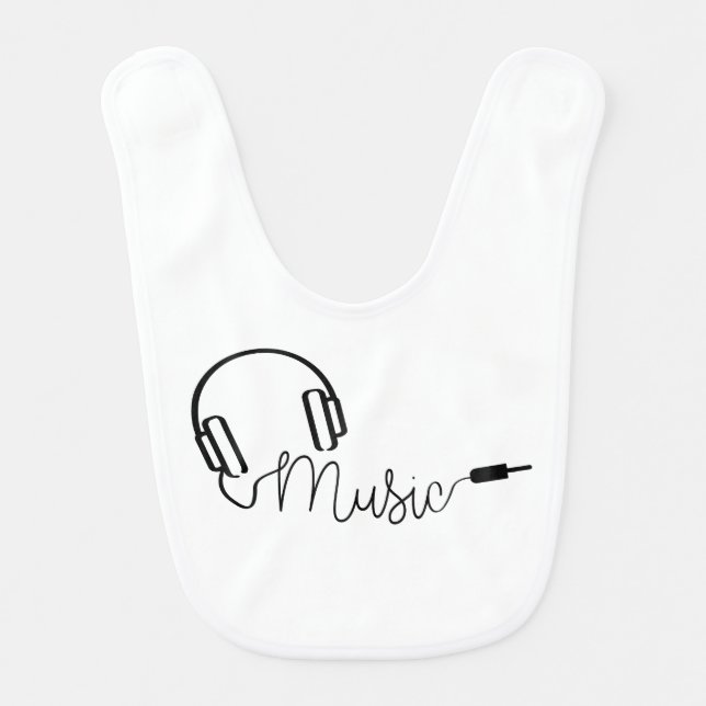 Phone for music app, radio or mp3 shutter baby bib (Front)