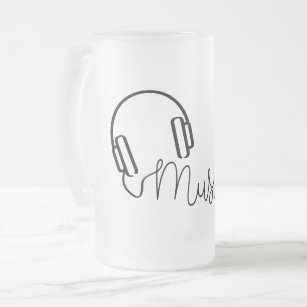 Phone for music app, radio or mp3 shutter frosted glass beer mug