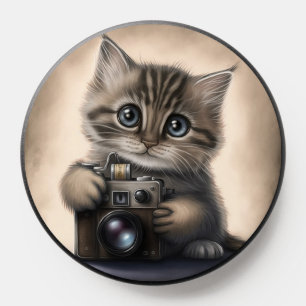 PHONE GRIP CAMERA CUTE CAT FUNNY