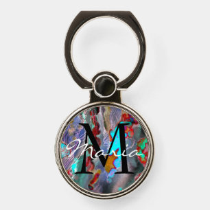 Phone grip Monogram&Name psychedelic