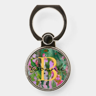 Phone grip Monogram&Name psychedelic
