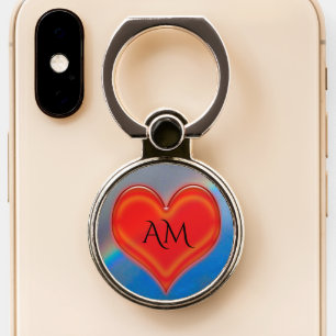 Phone Grip - Three D Heart with Initials