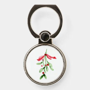 Phone grip watercolor mistletoe