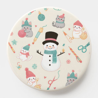 Phone Grips-cat snowman PopSocket