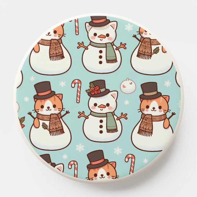 Phone Grips-cat snowman PopSocket (Popsocket)