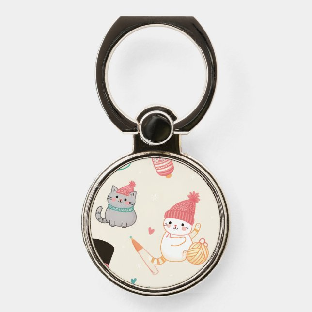Phone Grips-cat snowman Ring Stand (Front)