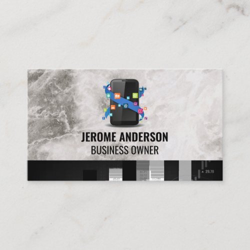 Phone Icon  Stock Market Graph Business Card