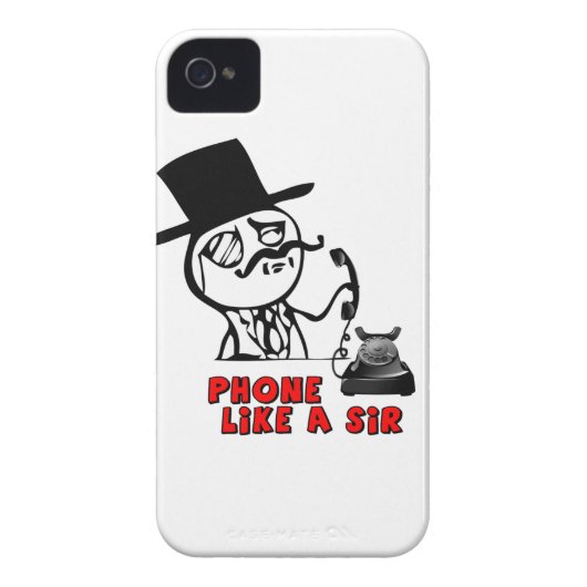 Phone Like a Sir MEME iPhone4/4s case (Back)