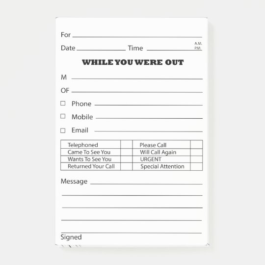 Phone Message Post It's Post-it Notes | Zazzle.com