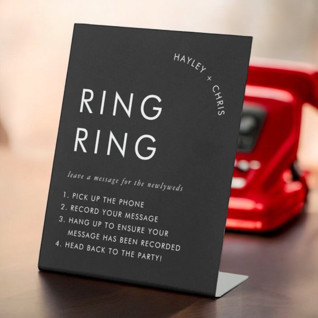 Phone Message Wedding Audio Guest Book Pedestal Sign (Creator Uploaded)