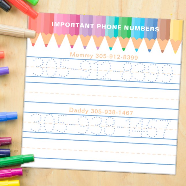 Phone Number Practice Dry Erase Board (Help your child's handwriting while memorizing your phone number)