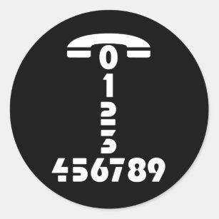 Telephone Stickers - Black on White - Numbers Only