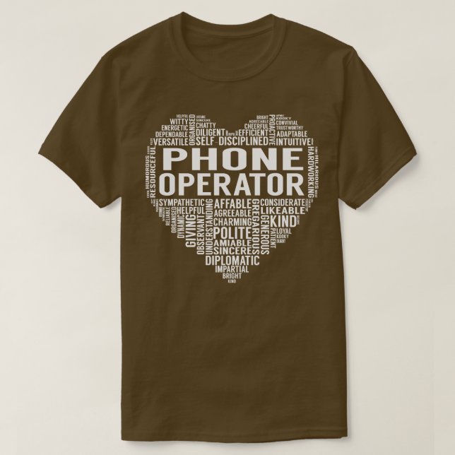 Phone Operator Heart T-Shirt (Design Front)