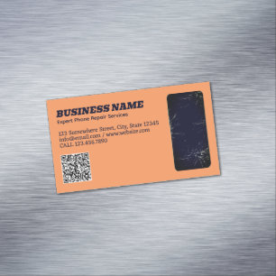 Phone Repair QR Business Card Magnet