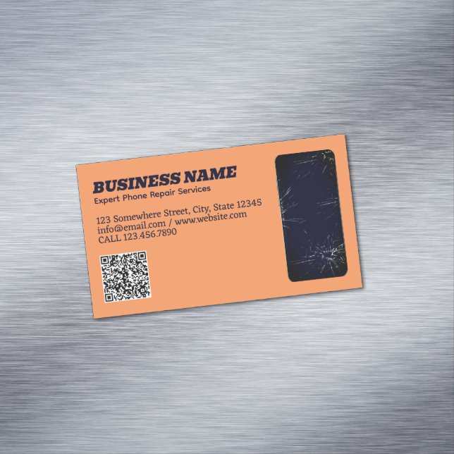 Phone Repair QR Business Card Magnet (In Situ)