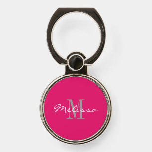 Phone Ring Initial Monogram Name Pink