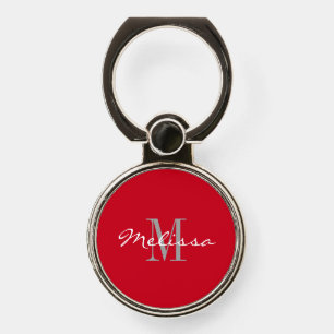 Phone Ring Initial Monogram Name Red