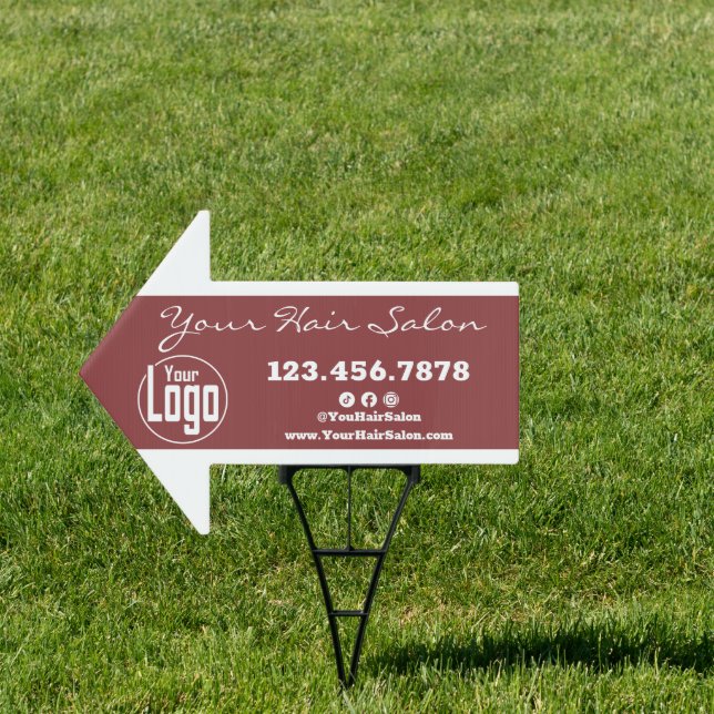 Phone Social Presence www Hair Salon Arrow Sign (Insitu)