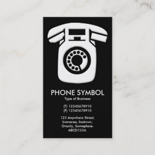 Phone Symbol - Black (Platinum) Business Card
