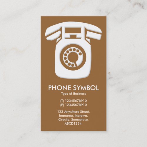 Phone Symbol _ Brown 996633 Business Card