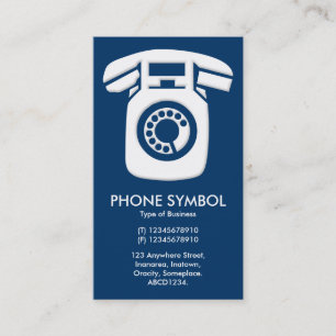 Phone Symbol - Dark Blue (003366) Business Card