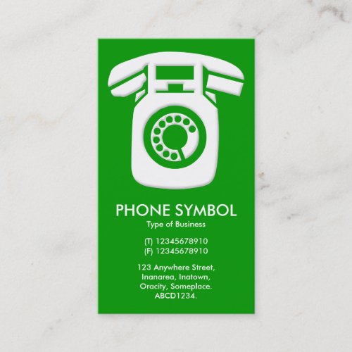 Phone Symbol - Green (009900) Business Card Template