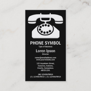 Phone Symbol II - Black (Platinum) Business Card