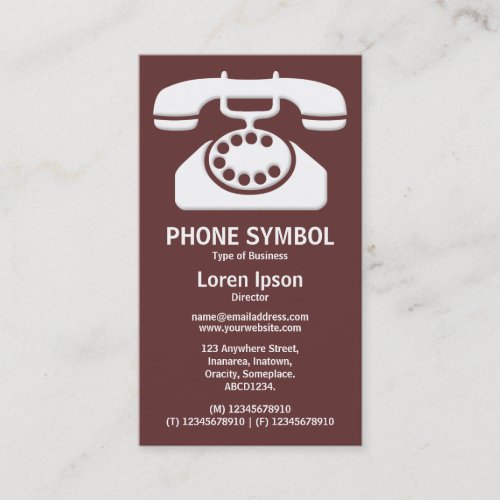 Phone Symbol II _ Brown 663333 Business Card